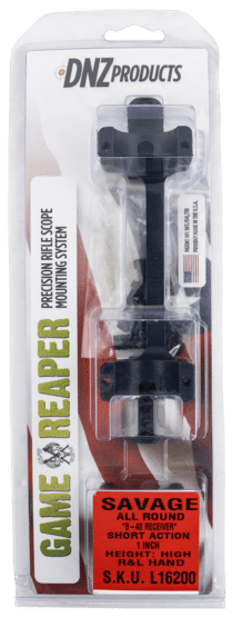 DNZ Products Game Reaper scope mount for short action savage 8-40 round receiver rifles features a one inch diameter and high height